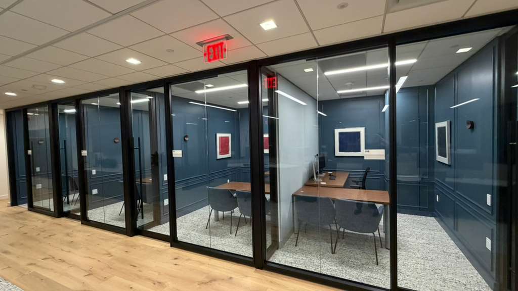 Glass partition offices — side angle